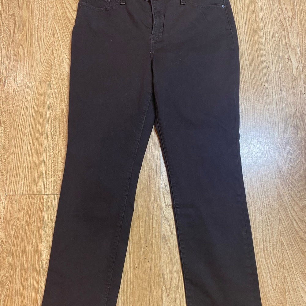 Chico's So Slimming Girlfriend Straight Pants in Dark Brown